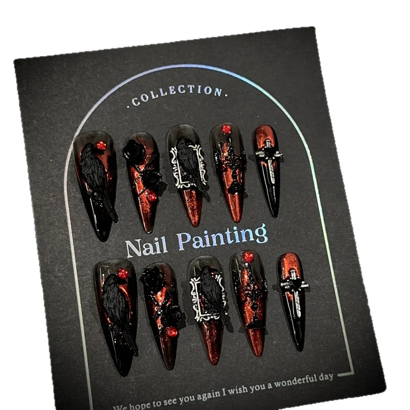 Gothic-inspiriertes Press-On Nagelset