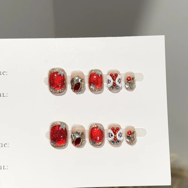 Glitzerndes, mit Charakter verziertes Press-On-Nagel-Set