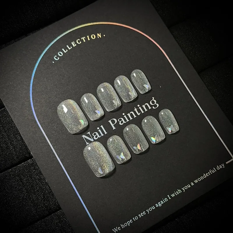 Glitzernde Schmetterling-Themen Press-On Nägel