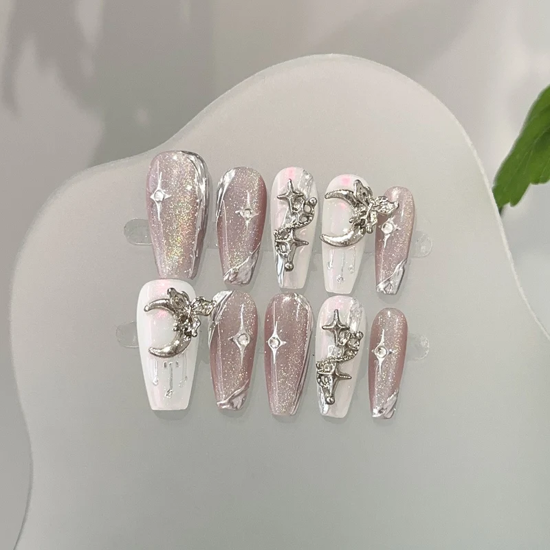 Glamorous Star und Mond Dekorative Aufklebe-Nagelset