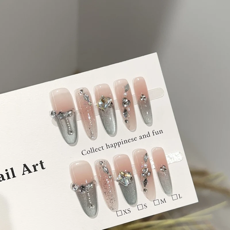 Glamourös Dekorative Press-On Nagelkunst Set