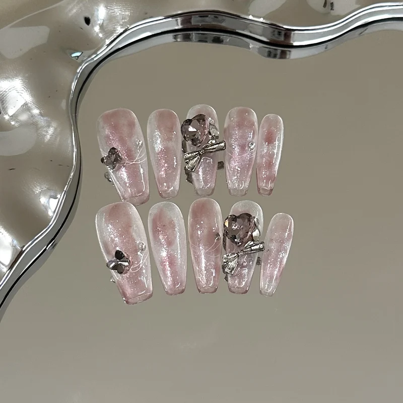 Glamouröse Kristall-verzierte Press-On Nail Set