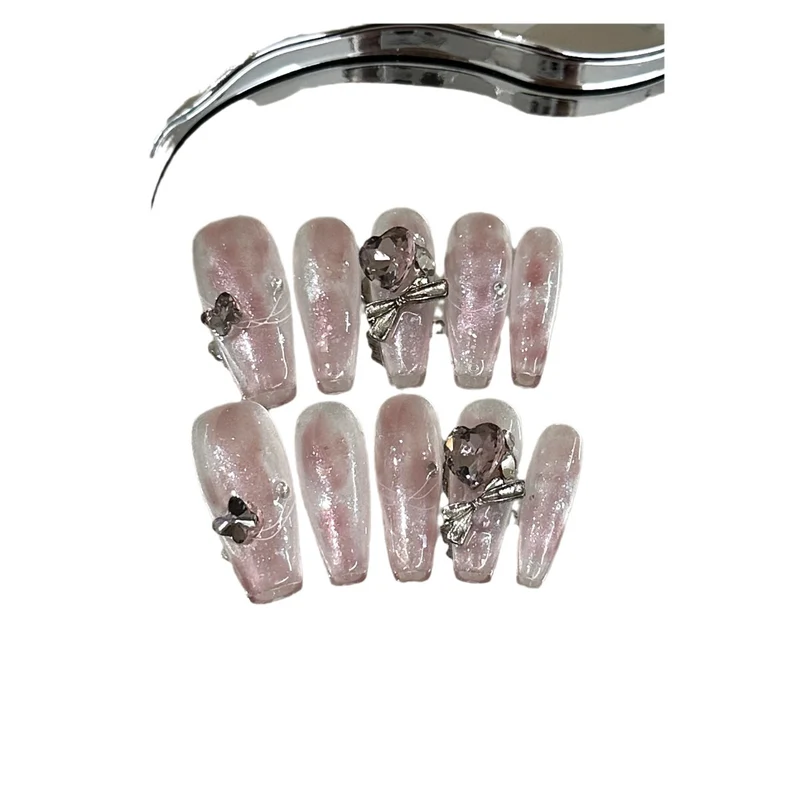 Glamouröse Kristall-verzierte Press-On Nail Set
