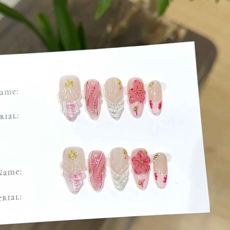 Blumen Design Press-On Nagel Kunst Set