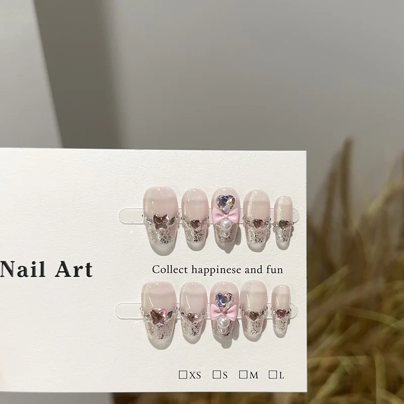 Elegante Herz-Themen Druck-Nagel Kunst