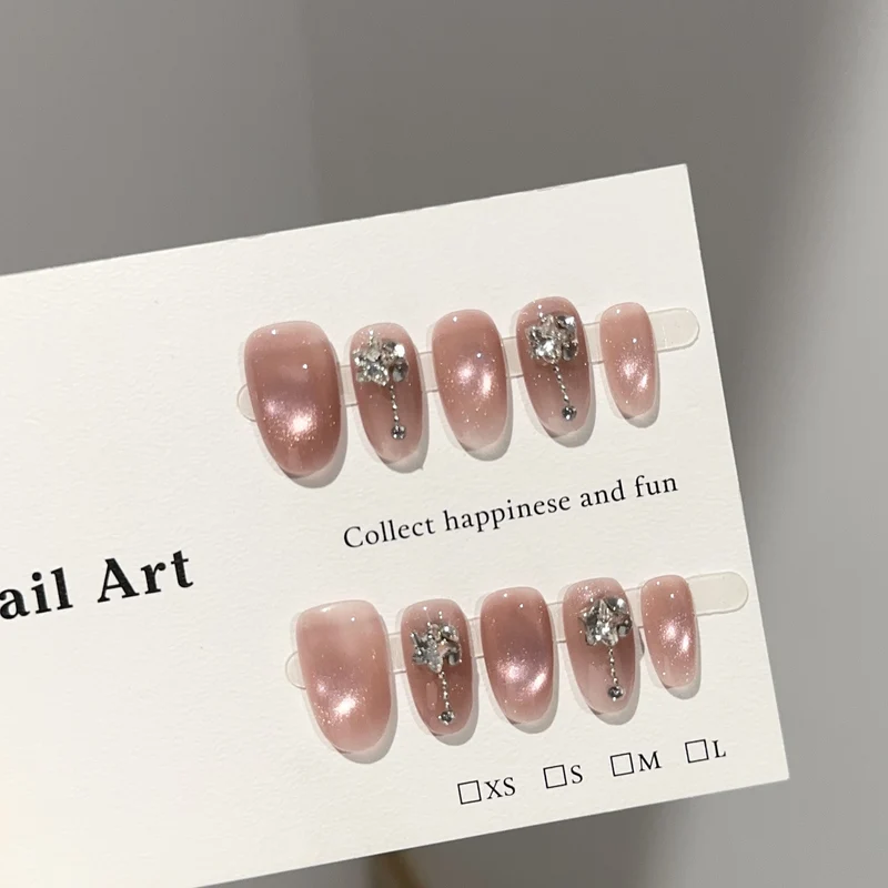 Elegantes Glitzerndes Press-On Nagelkunst Set