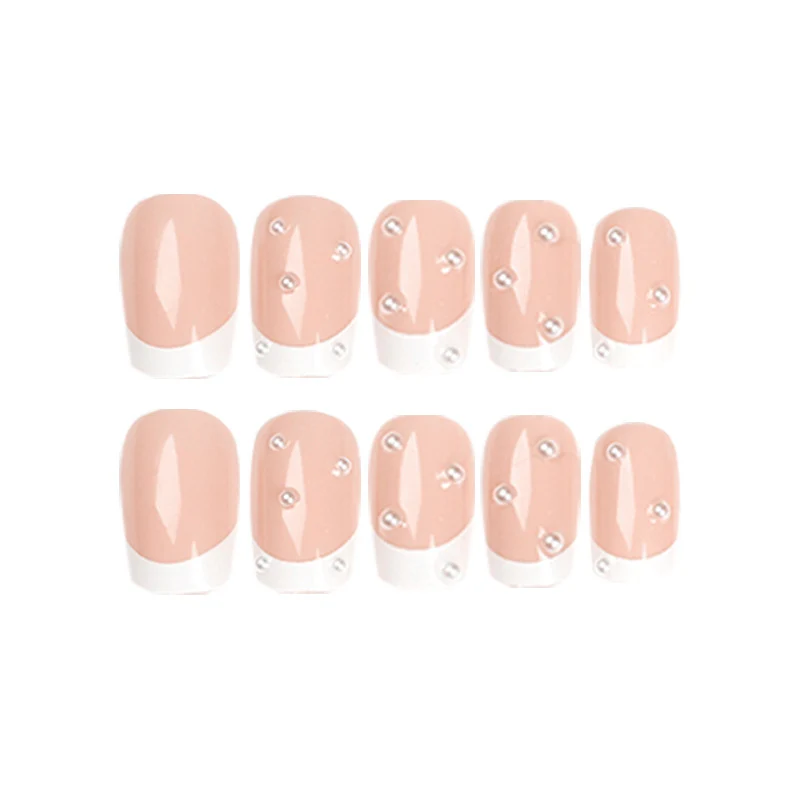 Elegantes Perl-Akzent Press-On Nail Set