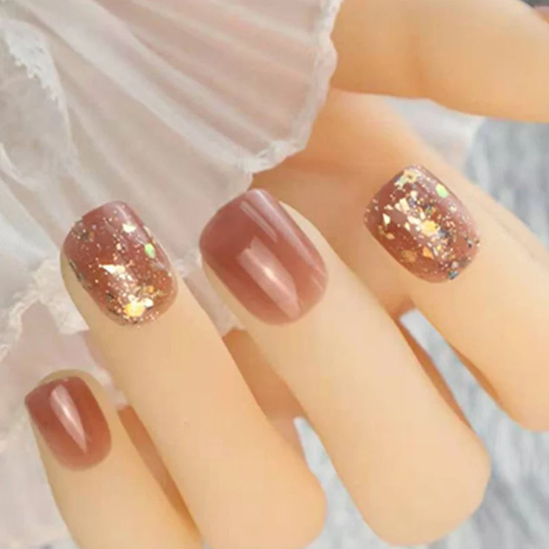 Glamouröser, glitzerverstärkter Press-On-Nagelset