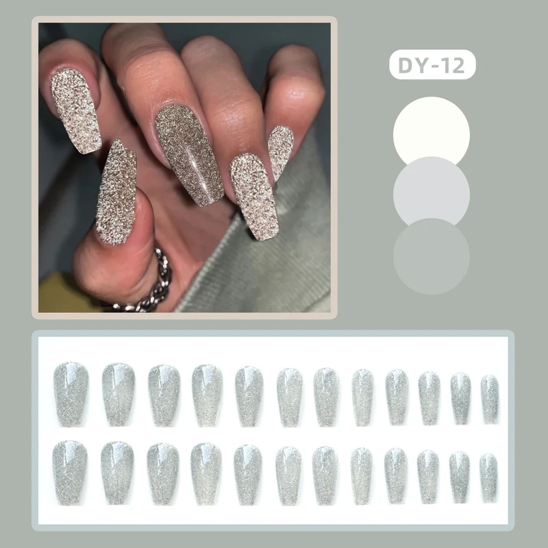 Glamouröses Full-Coverage Glitzer Press-On Nagelset