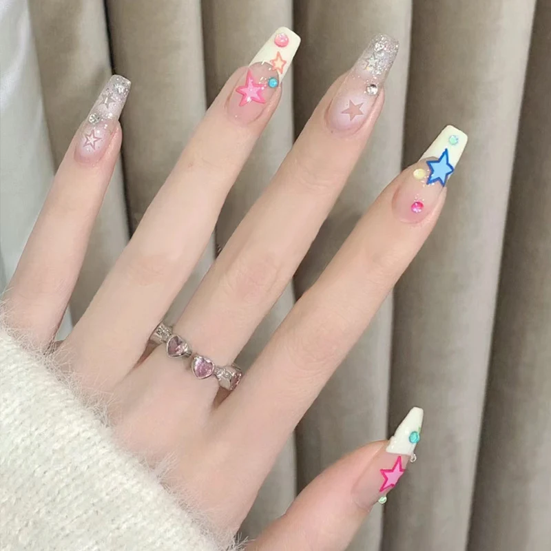 Glamourös Dekorativer Press-On Nagelset 1790727121