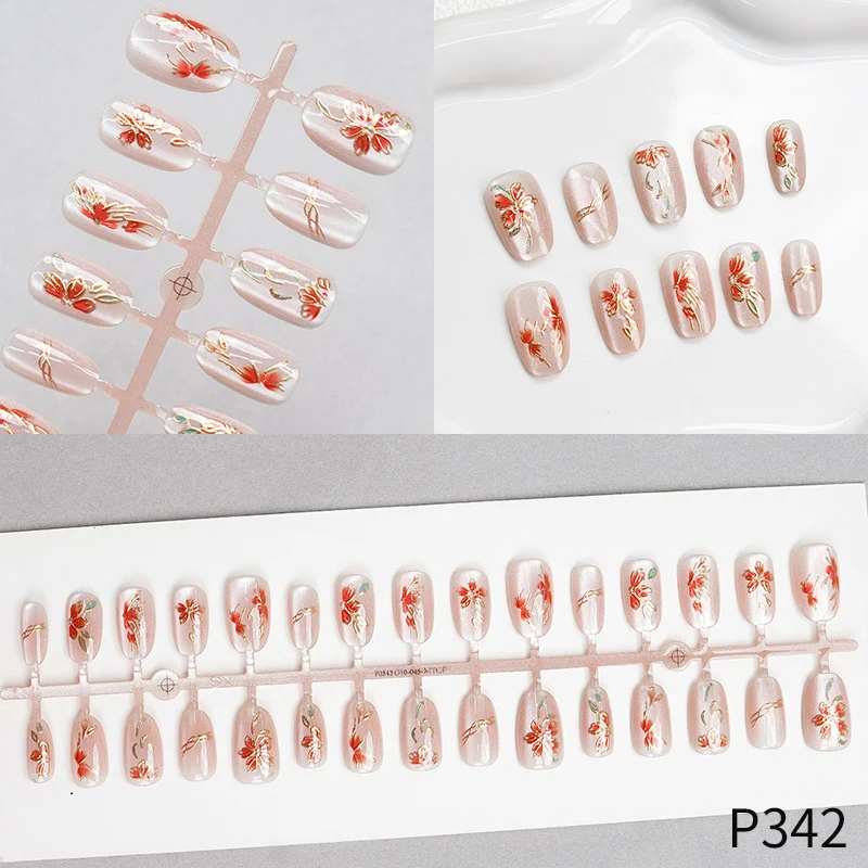 Floral Design Press-On Nails