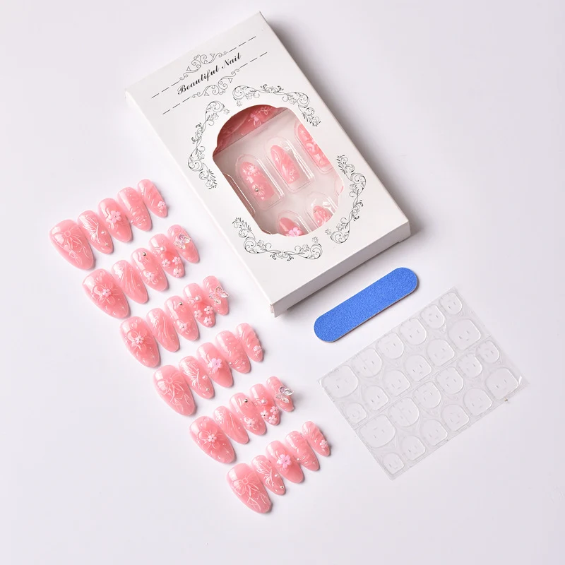 Floral Artistic Press-On Nail Set