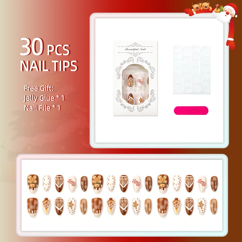 Festliches Press-On Nail Set