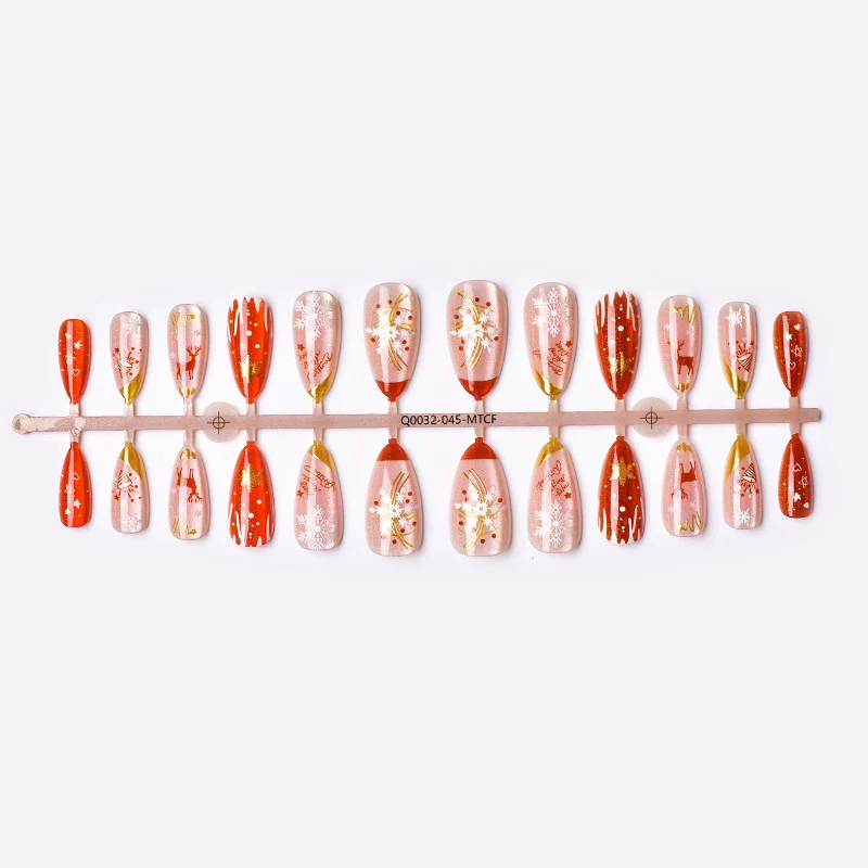 Festliches Themen-Weihnachts-Press-On-Nagelkunst-Set