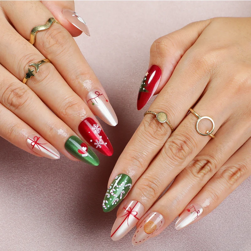 Festliches saisonales Press-On-Nagelkunst-Set
