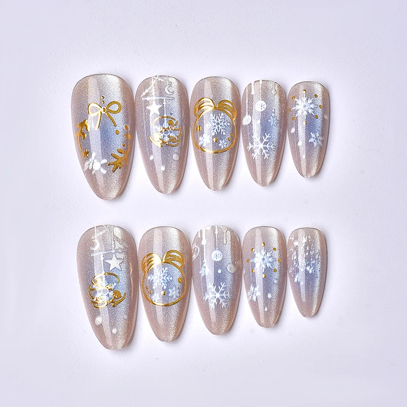 Festliches urlaubsbezogenes Press-On Nageldesign