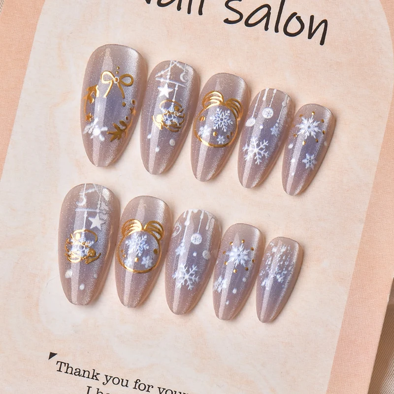 Festliches urlaubsbezogenes Press-On Nageldesign