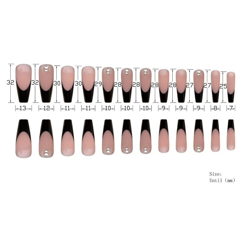 Elegante Stiletto Press-On Nail Set mit Strassakzenten