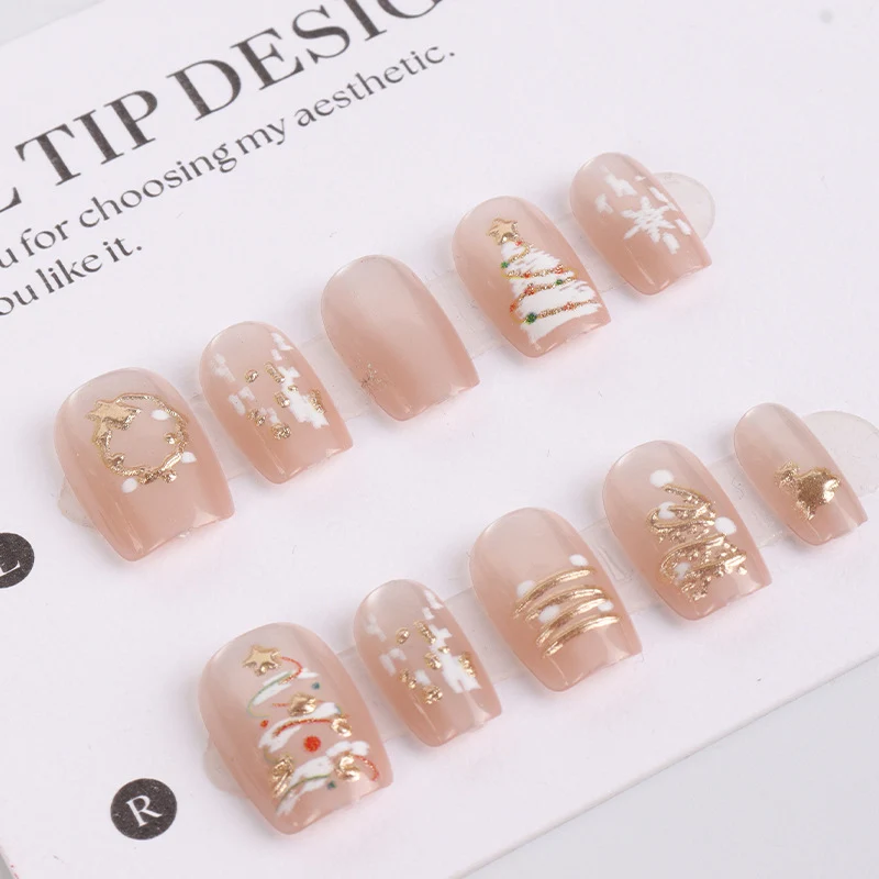 Künstlerisches Press-On Nagel-Set mit einzigartigen Designs