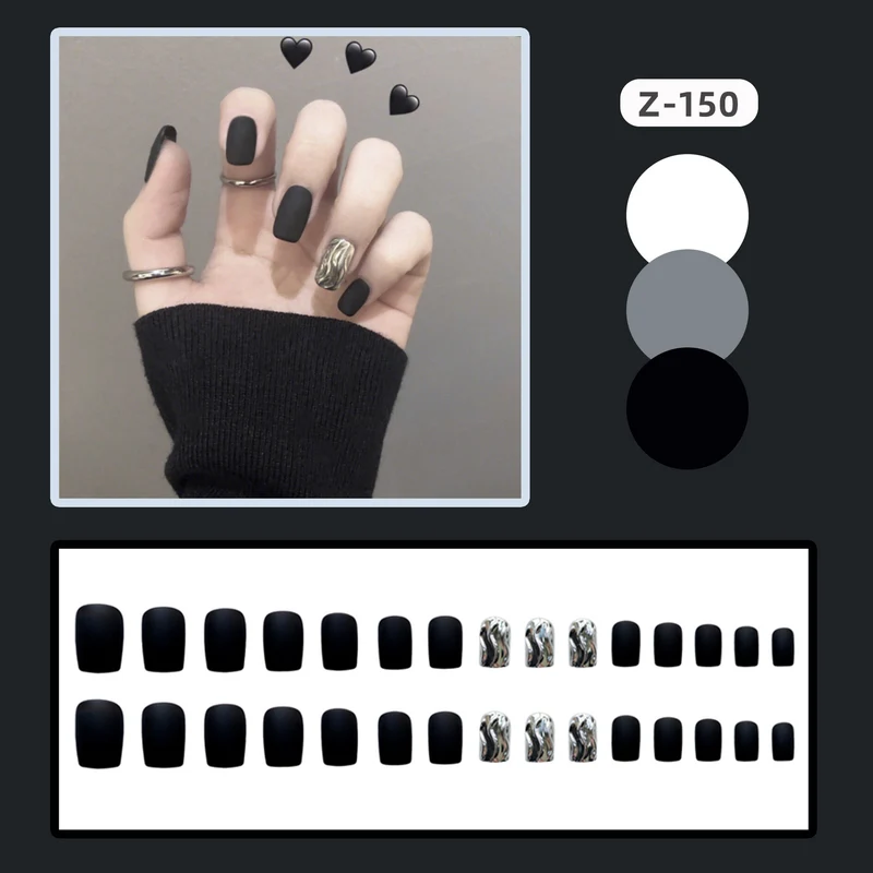 Künstlerische matte Press-On Nägel mit einzigartigem Design