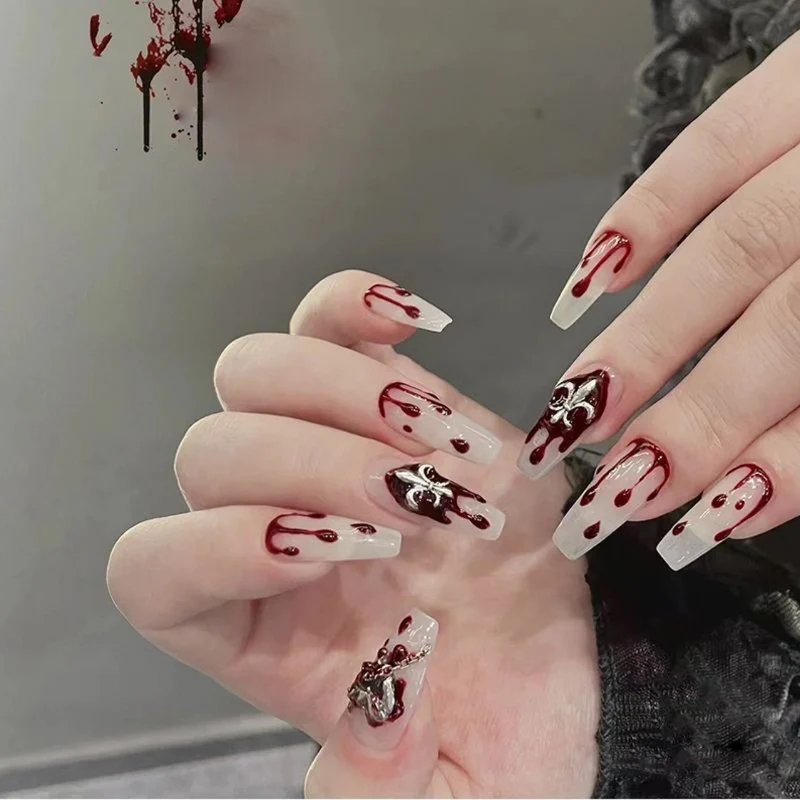 Künstlerisches Langes Stiletto Press-On Nagelset