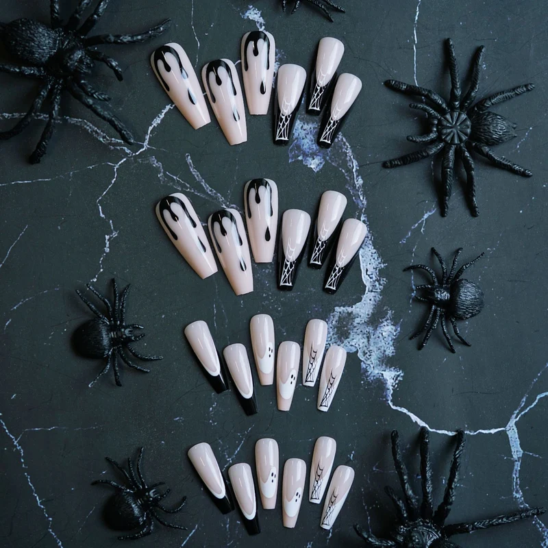 Künstlerische Halloween-Design Press-On Nägel