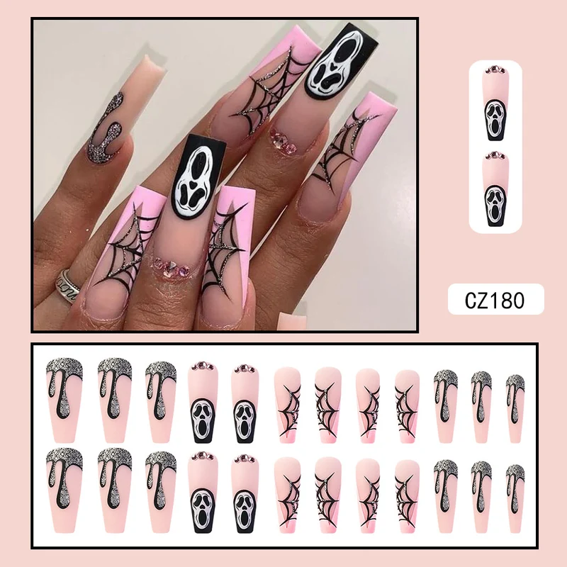 Künstlerisches Halloween-Themen Press-On Nagelset