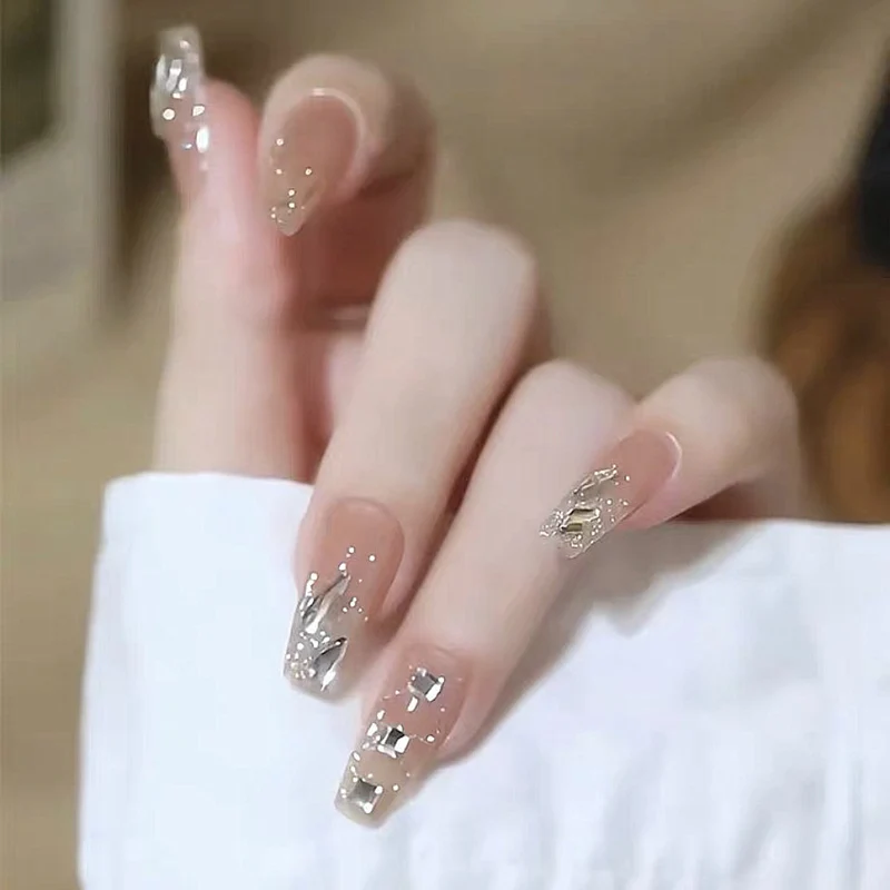 Künstlerisches Glitzer Press-On Nagelset