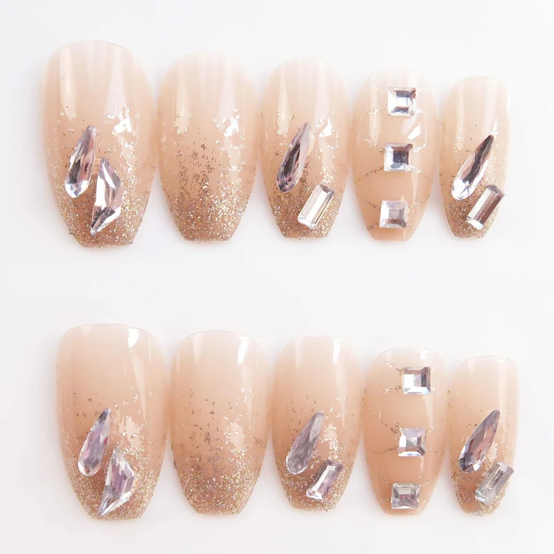 Künstlerisches Glitzer Press-On Nagelset