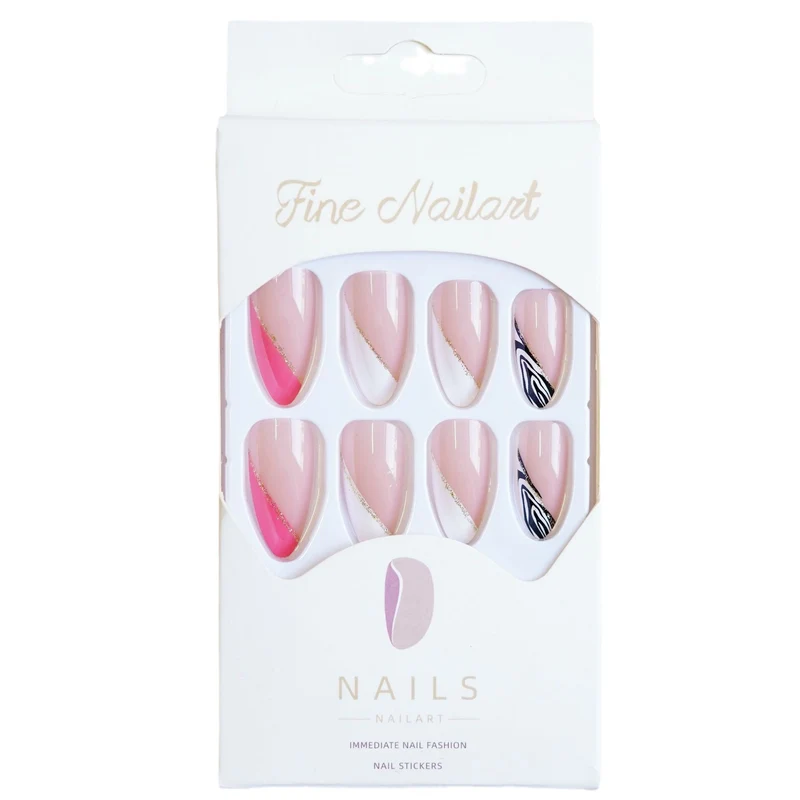 Künstlerisches French Tip Press-On Nails Kit