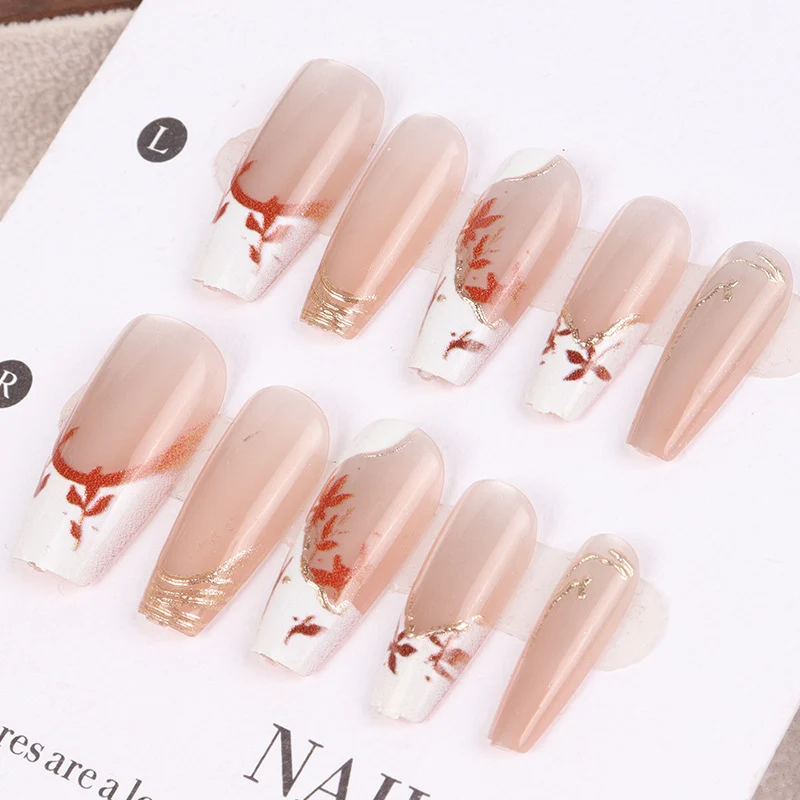 Künstlerisches Floral Press-On Nagel Set 1790727178