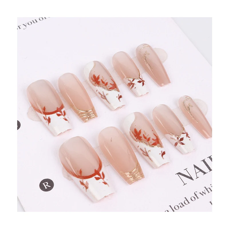 Künstlerisches Floral Press-On Nagel Set 1790727178