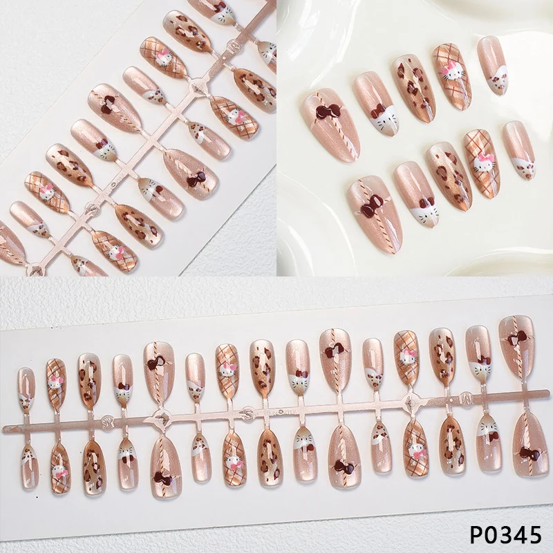 Künstlerisches Tierdruck Press-On Nagelset
