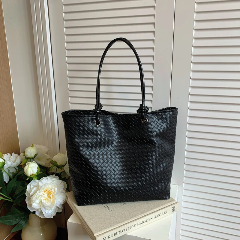 Woven Leather Tote Bag