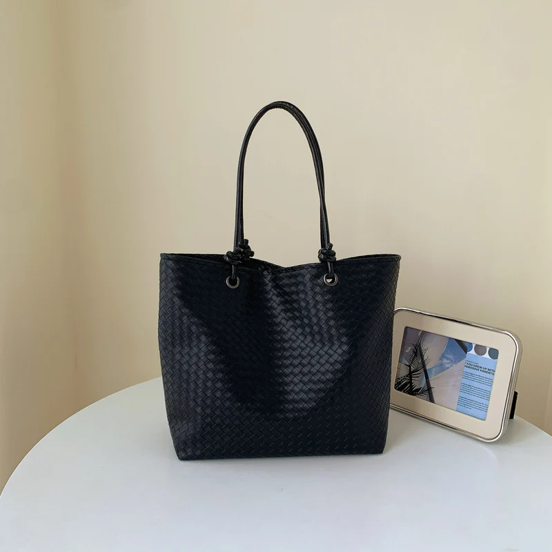 Woven Leather Tote Bag