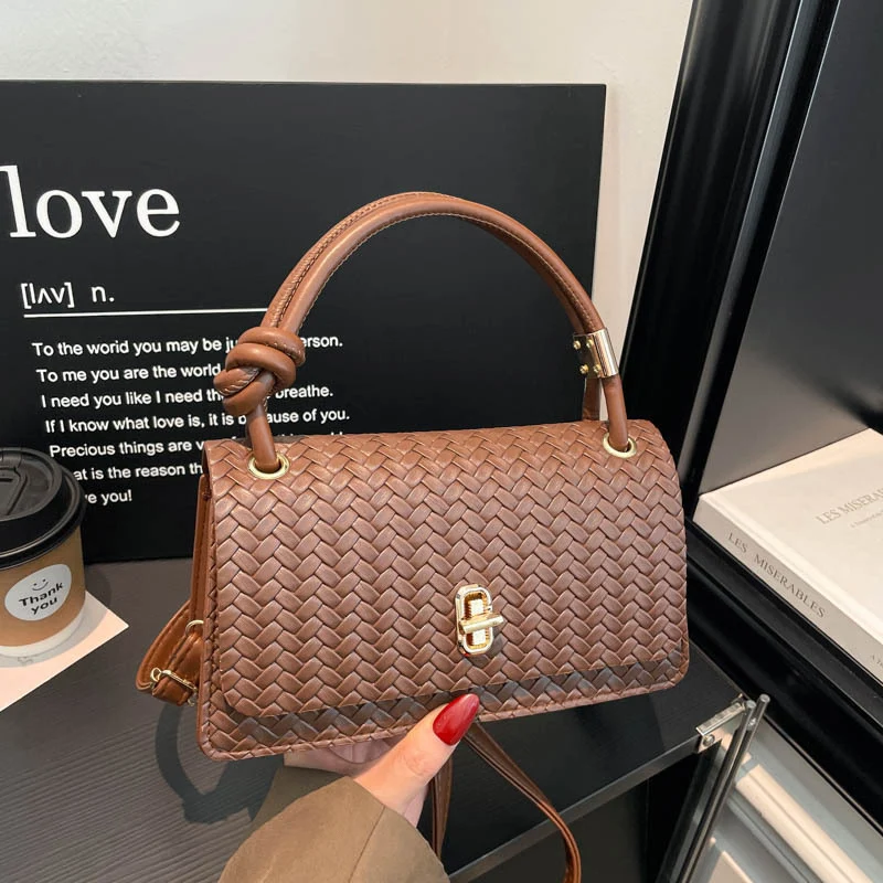 Gewebte Leder Abend-Clutch