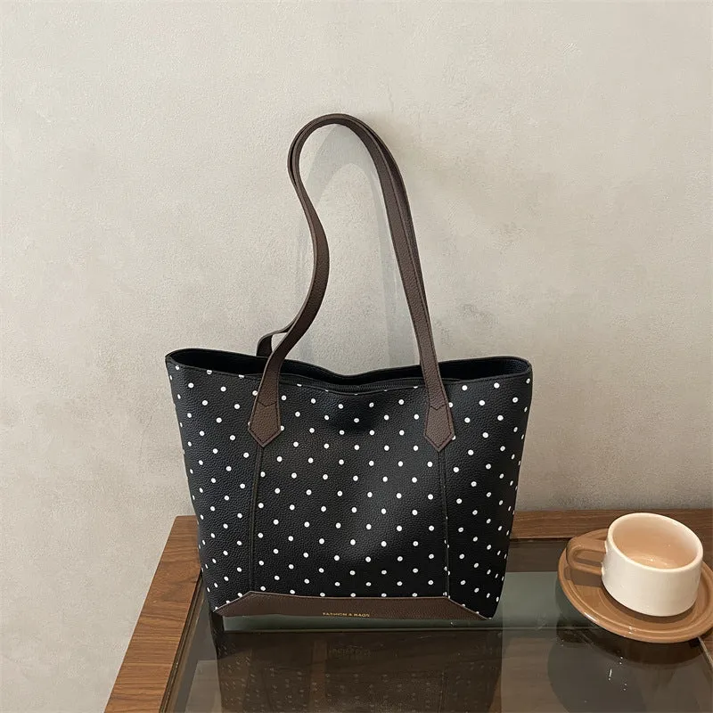 Stylische Pünktchen Shopper Tasche