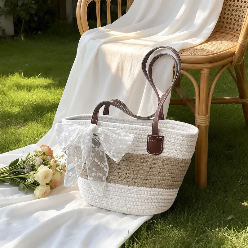 Elegante Sommerstroh Tasche