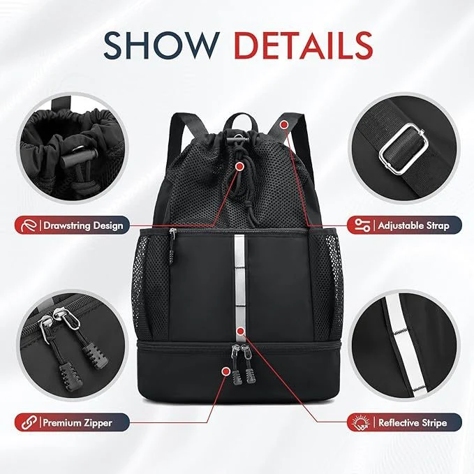 Erweiterbarer Mesh-Gym-Rucksack Karnz