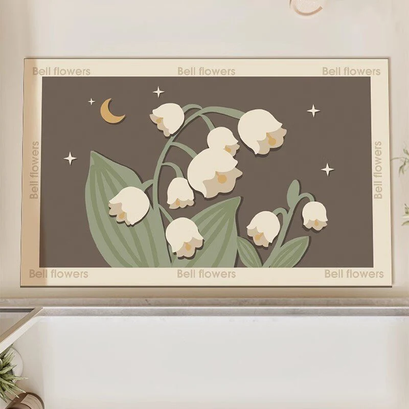 Florales Design Badezimmerteppich für Badezimmerböden