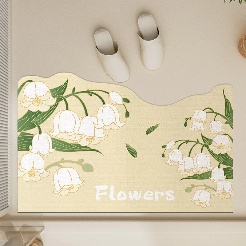 Florales Design Badezimmerteppich für Badezimmerböden