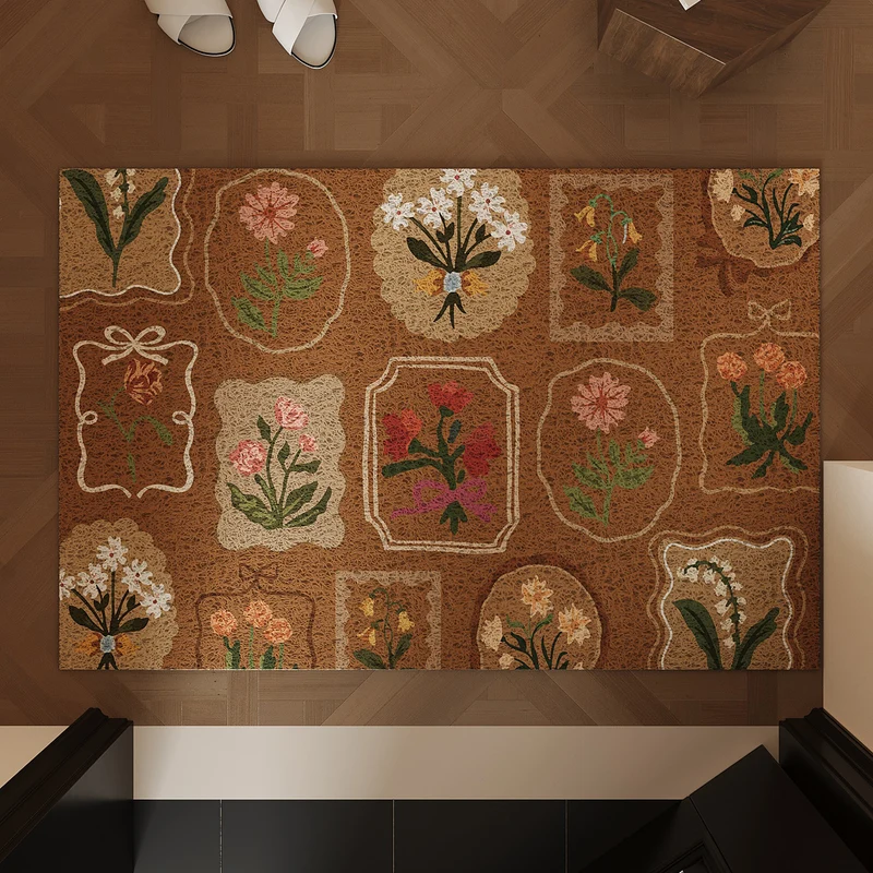 Vintage Floral Print Teppich