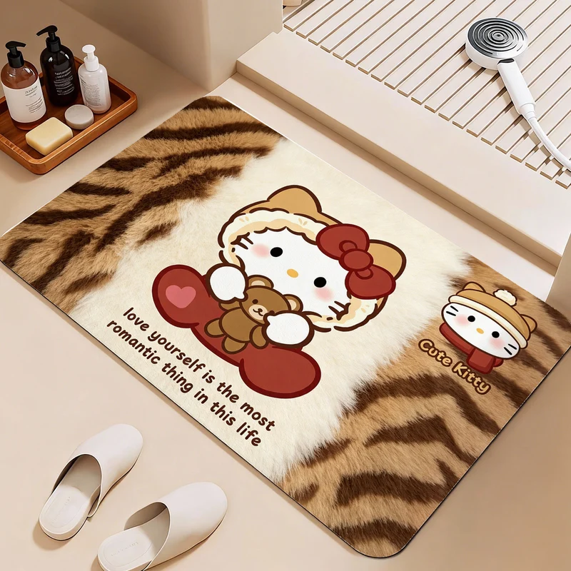 Leopard Print Hello Kitty Dekorative Teppichmatte