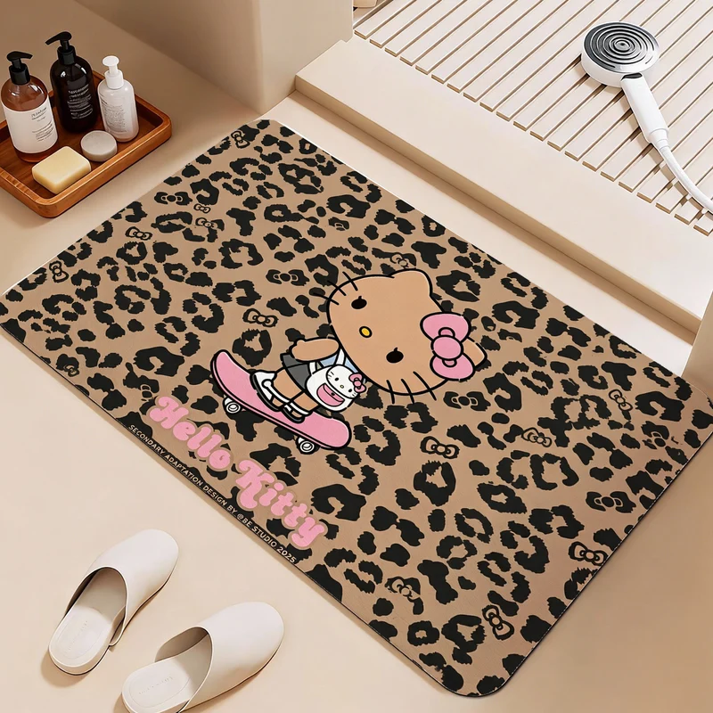 Leopard Print Hello Kitty Dekorative Teppichmatte
