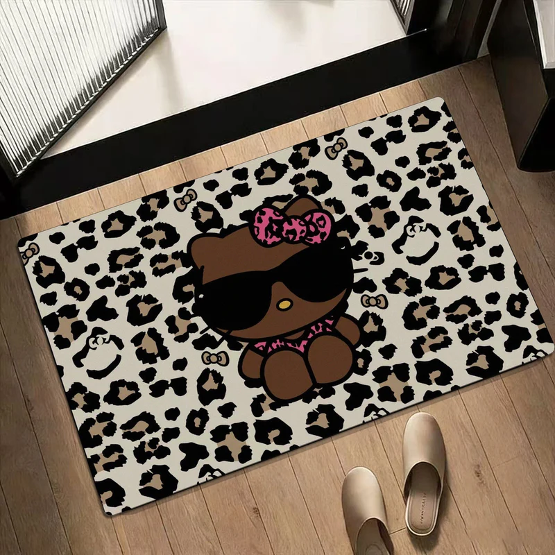 Leopard Print Hello Kitty Dekorative Teppichmatte
