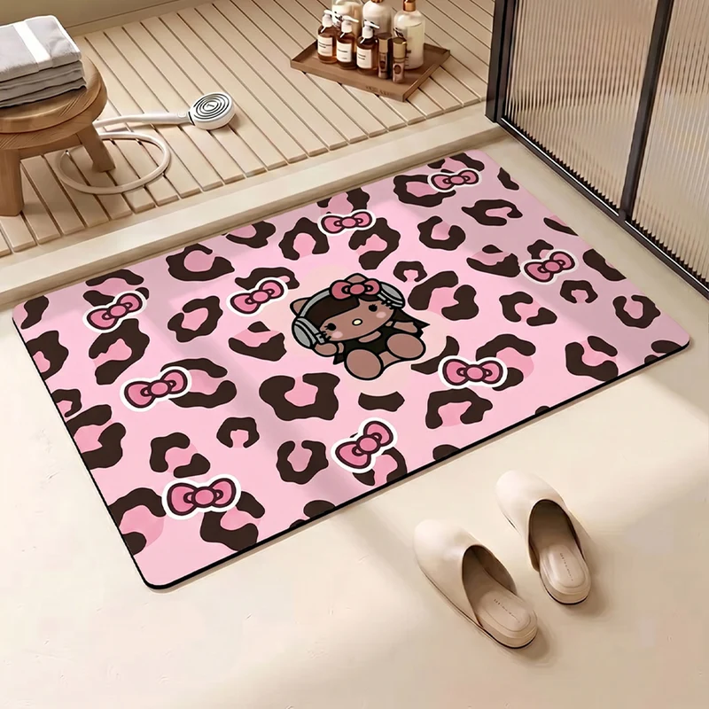 Leopard Print Hello Kitty Dekorative Teppichmatte