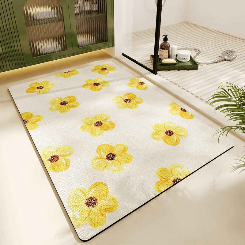 Florales Design-Badeteppich
