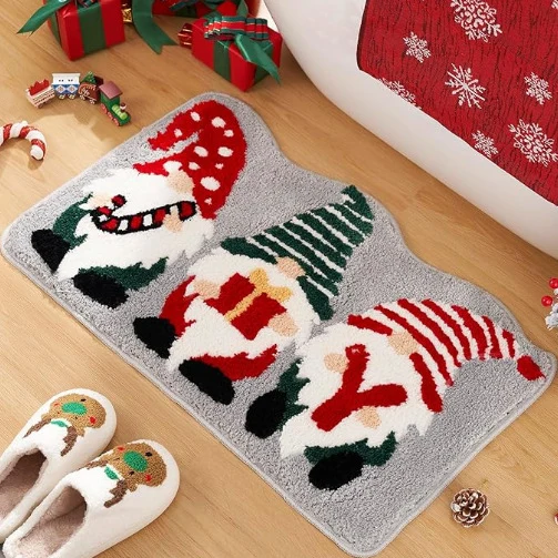 Festlicher Badteppich im Santa-Thema