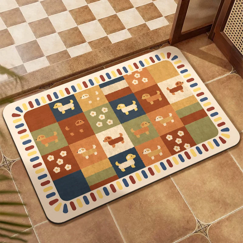 Farbenfrohes Patchwork-Bereichsmatte