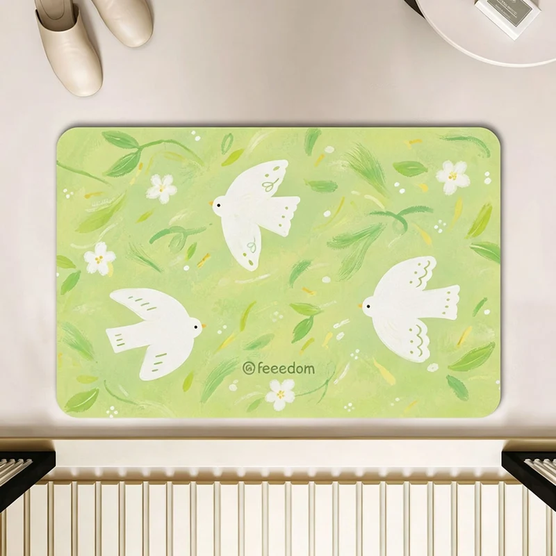 Künstlerisches florales Motiv Badeteppich